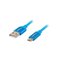Lanberg CA-USBM-20CU-0010-BL USB-kaapeli USB 2.0 1 m Micro-USB A USB A 0,48 Gbit/s Sininen CA-US – kuva 1