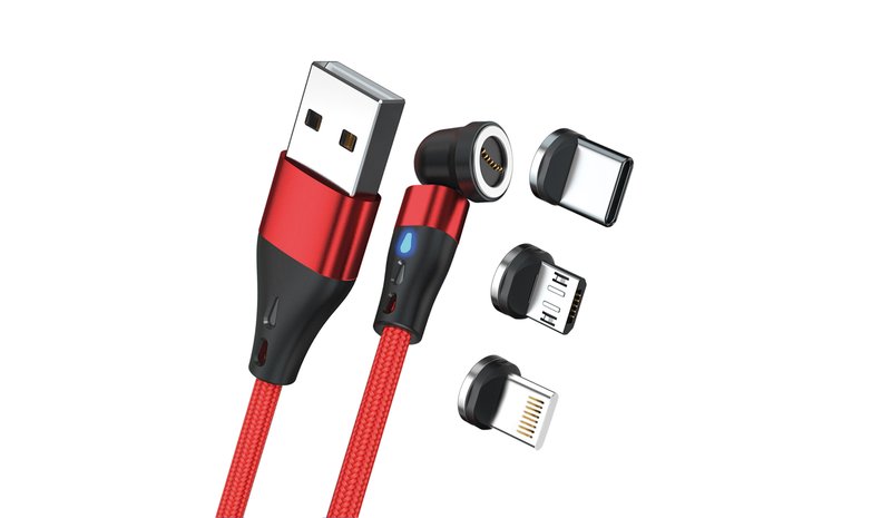 RealPower MagneticCharge3 USB-kaapeli 2 m USB A Punainen 43964 – kuva 1/1