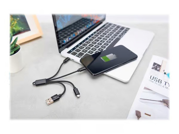 DIGITUS 3-in-1 Charger Cable - Lightning cable - Lightning / USB - 15 cm