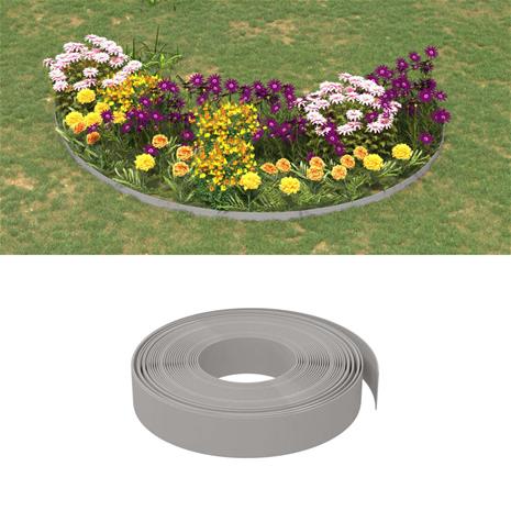 vidaXL Puutarhareunus harmaa 10 m 10 cm polyeteeni