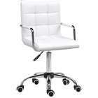 Toimistotuoli Homcom 52,5x54x99cm, valkoinen/hopeinen