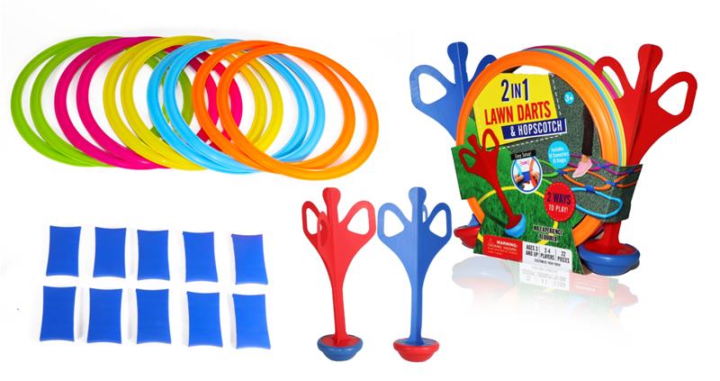 Suntoy Hoppringar/Dartspel 2 In 1 - Blue - ONE SIZE – kuva 4/4
