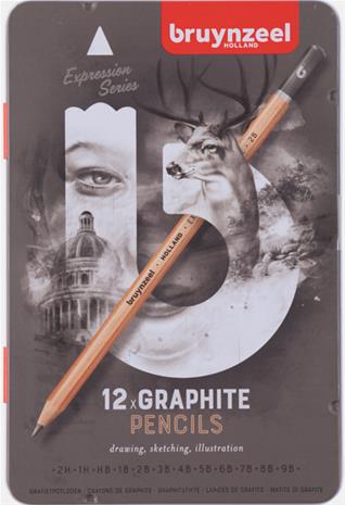 Bruynzeel Expression Graphite Pencils Tin 12 – kuva 5/5
