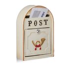 Vintage postilaatikko 31,5x21,5x8,5cm, beige/kulta/punainen värit