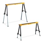Sarja 2 rakennuspukkia 91,5x100x39,5cm, keltainen/musta/hopea