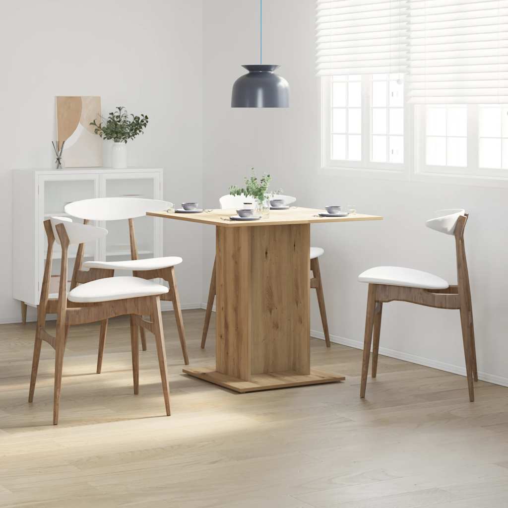 vidaXL Ruokapöytä käsityöläinen tammi 80x80x75 cm tekninen puu