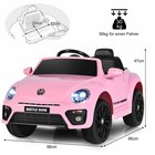 Lasten sähköauto 95x56x47cm, vaaleanpunainen/musta
