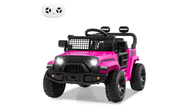 Lasten sähköauto 86x57,5x54,5cm, vaaleanpunainen/musta – kuva 1/1