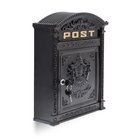 Vintage-postilaatikko 44,5x31x95cm, väri musta/kulta