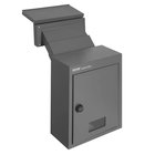 Tukeva teräksinen seinän läpi asennettava postilaatikko, 12,5x6,3x16,9 cm, tummanharmaa, numerolukolla