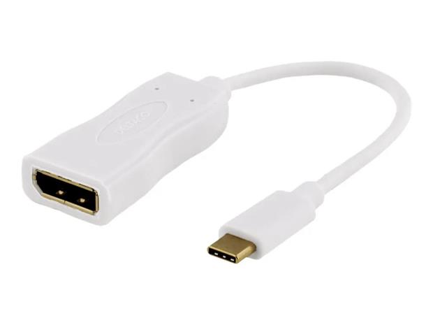 Deltaco Sovitin USB 3.1 - DP, Type C uros - DP naaras, 4K, UHD, valk. USBC