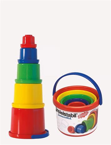 Spielstabil Stacking Cups 5 Pcs. - Red - ONE SIZE