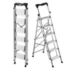 Kokoontaitettavat tikkaat VEVOR AP-2416TA, 6 askelmaa, Hopeanvärinen, 480 × 965 × 1715 mm