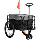 Polkupyörän peräkärry Homcom 130x64x103cm, musta/harmaa väri