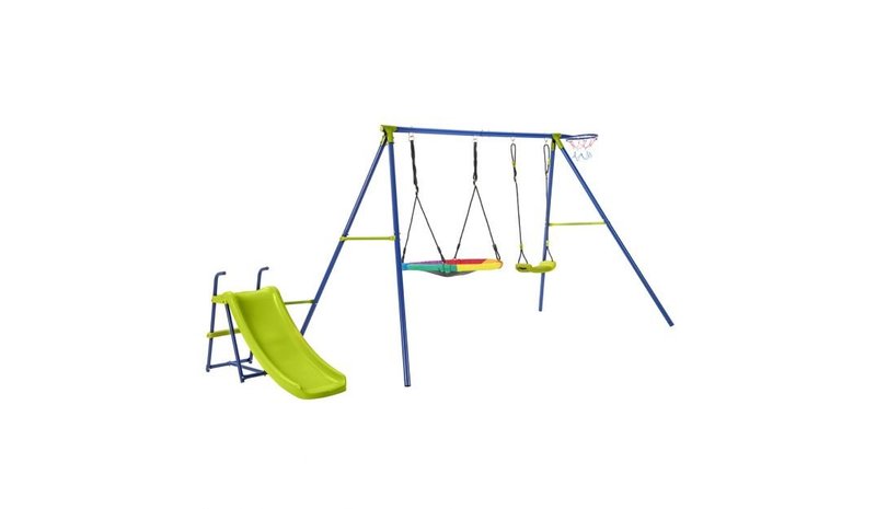 Lasten keinu 350x151x171cm, sininen/vihreä väri – kuva 1/1