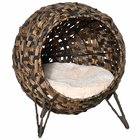 Kissan talo PawHut 52x52x58cm, ruskea/hiekansävyinen