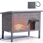 Lämmitetty puinen kissankoppi ulkokissoille, 87x53,5x69 cm, vedenpitävä
