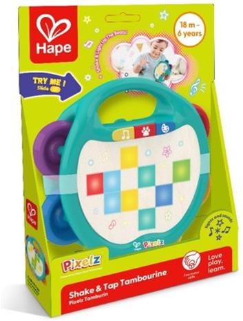 Hape Pixelz Shake & Tap Tambourine