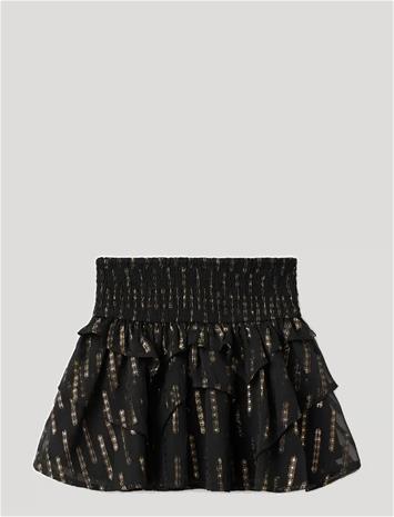 Mango Mango Ruffled Lurex Skirt - Black - 13-14