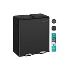 Roska-astia SONGMICS LTB743B02, 2 lokeroa, 2 × 30 l, Musta, 58,5 × 37 × 64 cm