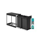 Keittiön roska-astia SONGMICS, 2 × 15 l, Musta, 48,6 × 25,4 × 44 cm