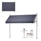 Ulosvedettävä markiisi VEVOR SDA350120-S, Käsikäyttöinen, Harmaa, 350 × 110–150 × 210–310 cm