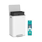 Roska-astia SONGMICS LTB595, 50 l, polkimella, Valkoinen, 41,6 × 37,2 × 64,7 cm