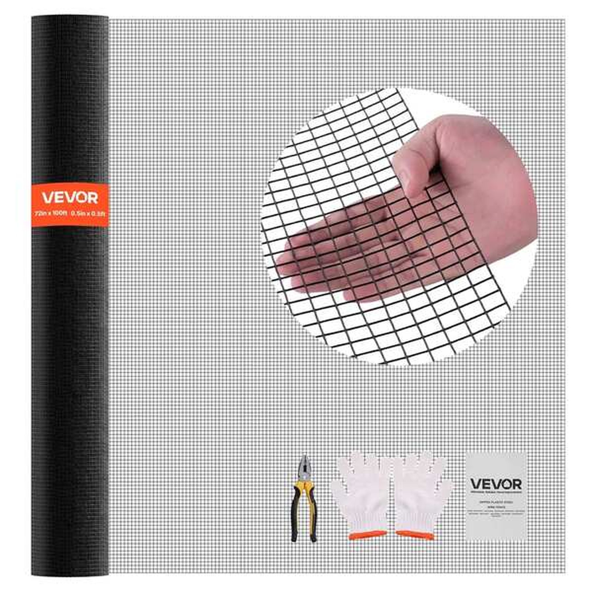 Vinyylipinnoitettu galvanoitu verkkoaita, 183x30,4 m, 1/2 tuumaa.