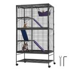 Metallinen 164 cm häkki pienille eläimille, 4 tasoa, tarjotin ja 3 ramppia