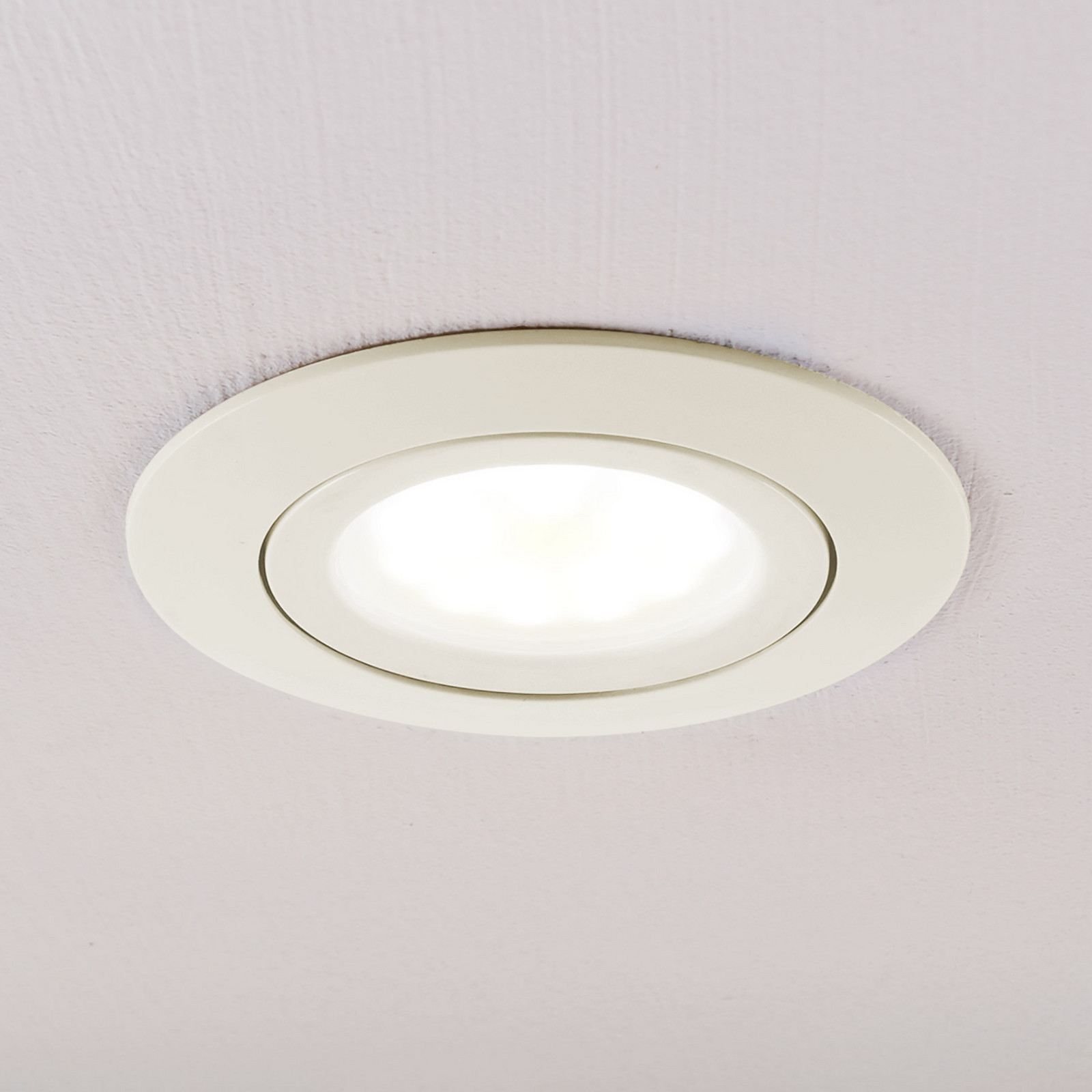 Andrej Round LED Upotettuspotti Cream - Lindby - Olohuone - Moderni - Muovi - Yksilamppuinen