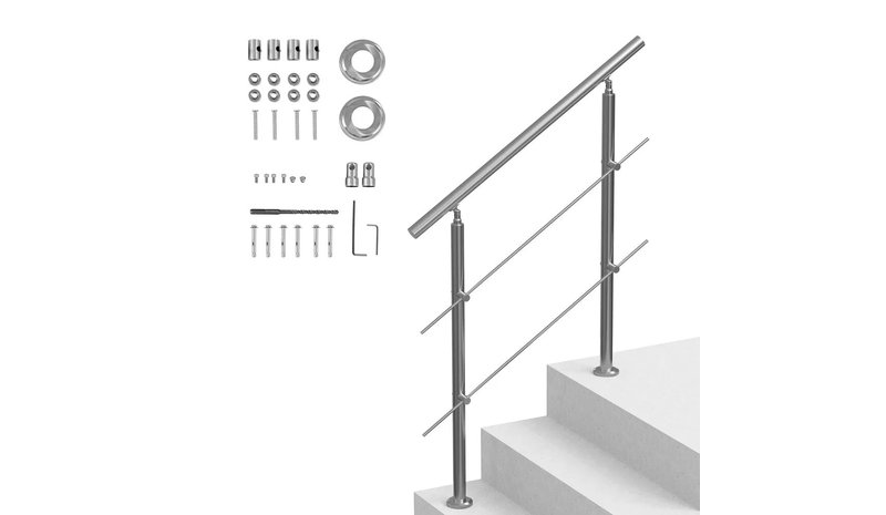 Ulkoportaiden käsijohde, 100 cm, 2 sälettä – kuva 1/1