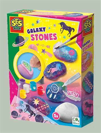 SES Galaxy Stone Painting