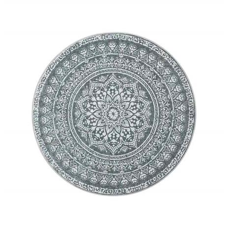 Pyöreä boho-tyylinen matto, 160 cm, tummanharmaa – kuva 2/3