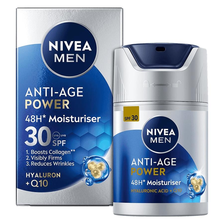 NIVEA Men Anti Age Power Moisturizer Hyaluron & Q10 SPF30 50ml