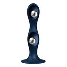 Satisfyer Double Ball-R - painotettu dildo (sininen)