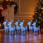 vidaXL Jouluporot 6 kpl sininen 240 LED-valoa akryyli