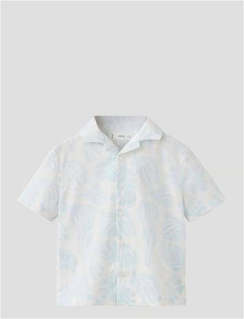 Mango Printed Short-Sleeved Shirt - White - 5-6