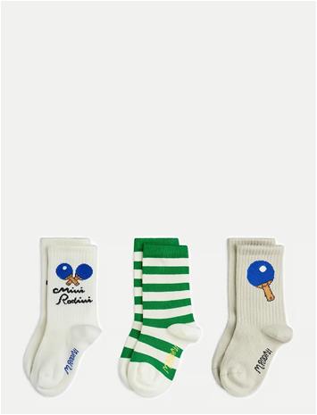 Mini Rodini Table Tennis 3-Pack Socks - Multi/patterned - 32/35 – kuva 2/3