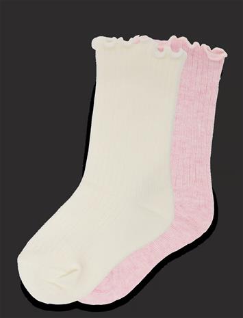 Mango 2 Pack Ribbed Socks - Pink - 3-4