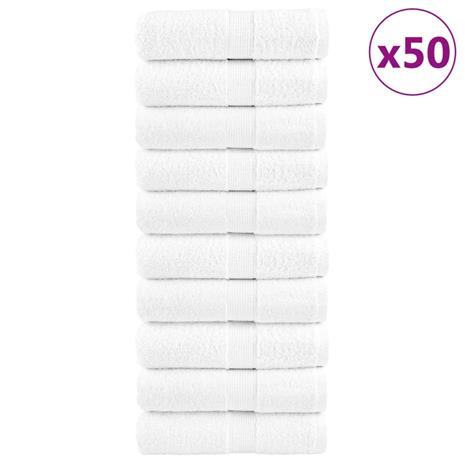 vidaXL Saippuapyyhkeet SOLUND 50 kpl valkoinen 30x30 cm 600 gsm