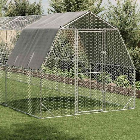 vidaXL Kanan juoksu katolla 2,5x12x2,25 m galvanoitua terästä – kuva 6/6