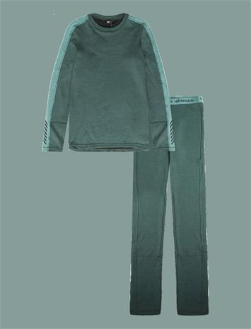 Helly Hansen Lifa Merino Midweight, setti, juniori, vihreä