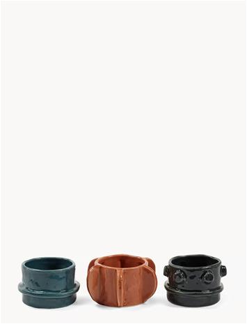 Serax Tealight Holder Glazed Molly Set/3 - Multi/patterned - ONE SIZE