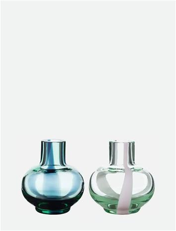 Marimekko Mini vas 2-pack 6 cm, blå/grön/rosa