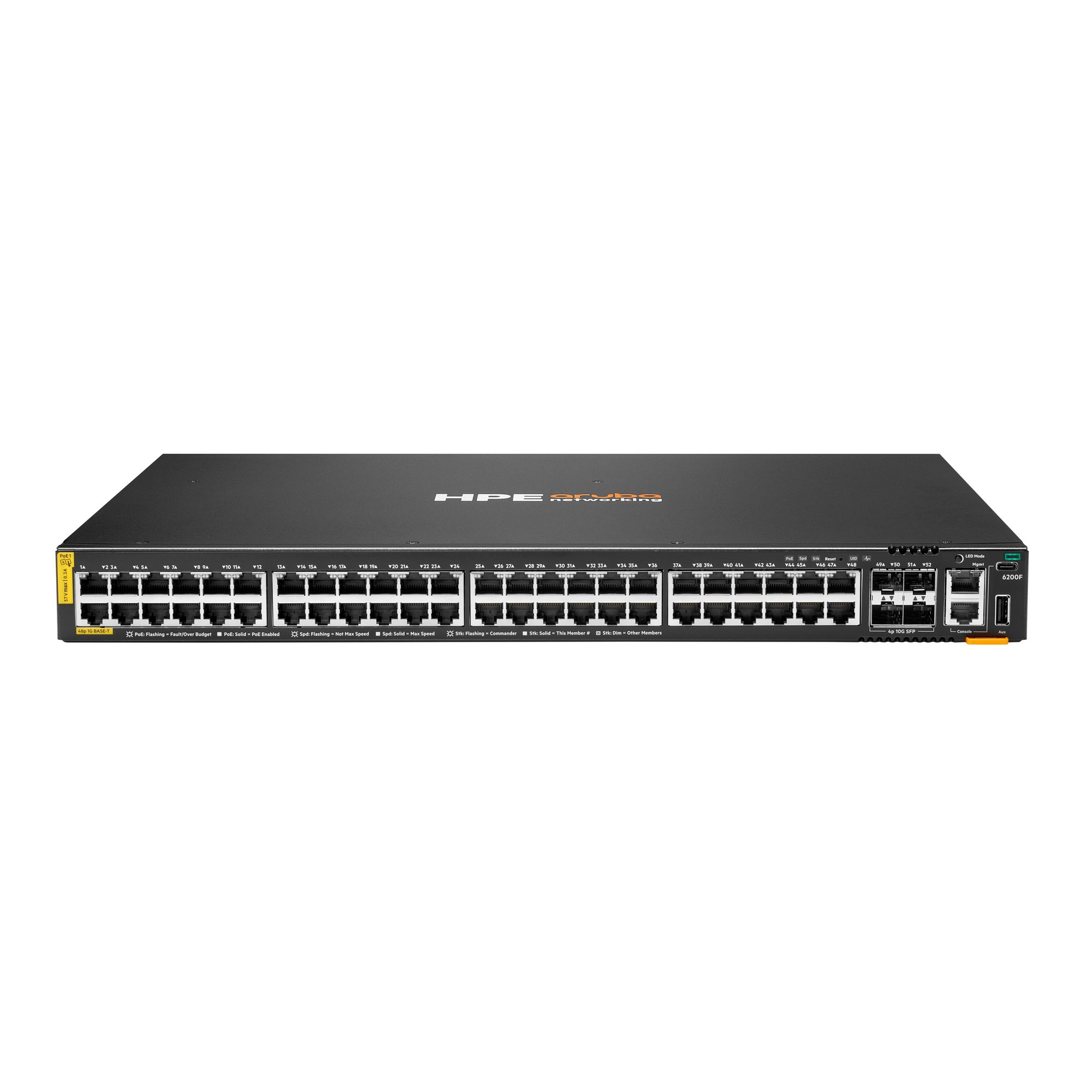 Hewlett Packard Enterprise HPE Aruba Networking CX 6200F 48G Class4 PoE 4SFP+ 740W Switch