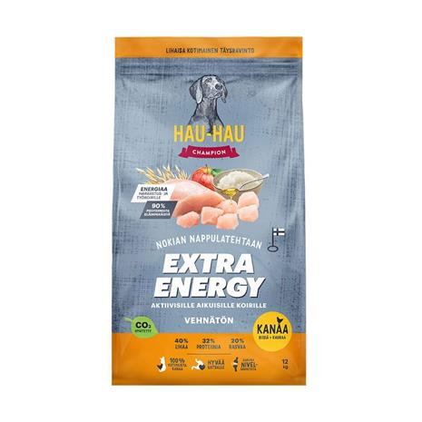 Hau-Hau Champion Extra Energia Kana, riisi ja kaura 2x12kg