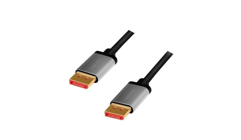 LogiLink CDA0105 DisplayPort-kaapeli 2 m Musta, Harmaa – kuva 1/2