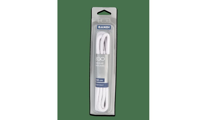 2GO 2Go Shoelace 489 - WHITE - 100 cm – kuva 1/2