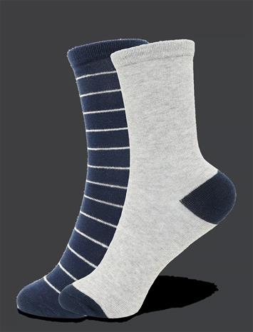 Mango 2 Pack Mixed Socks - Navy - L