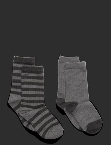 MANGO 2 Pack Patterned Socks - MEDIUM GREY - M